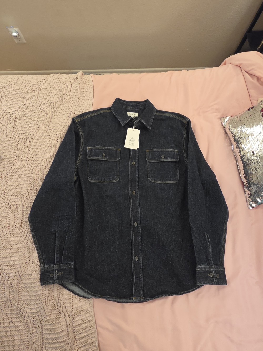 Dark Denim Button-Up Shirt - Dark Blue NWT